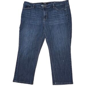 Simply Vera Vera Wang Womens 20W Capri Jeans Dark Wash Mid Rise Cropped Denim